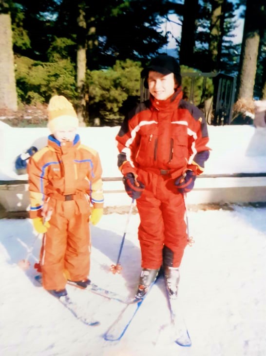 Kristina ski photo with her brother