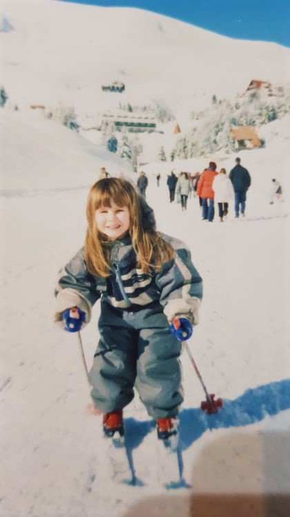 young Kristina ski photo